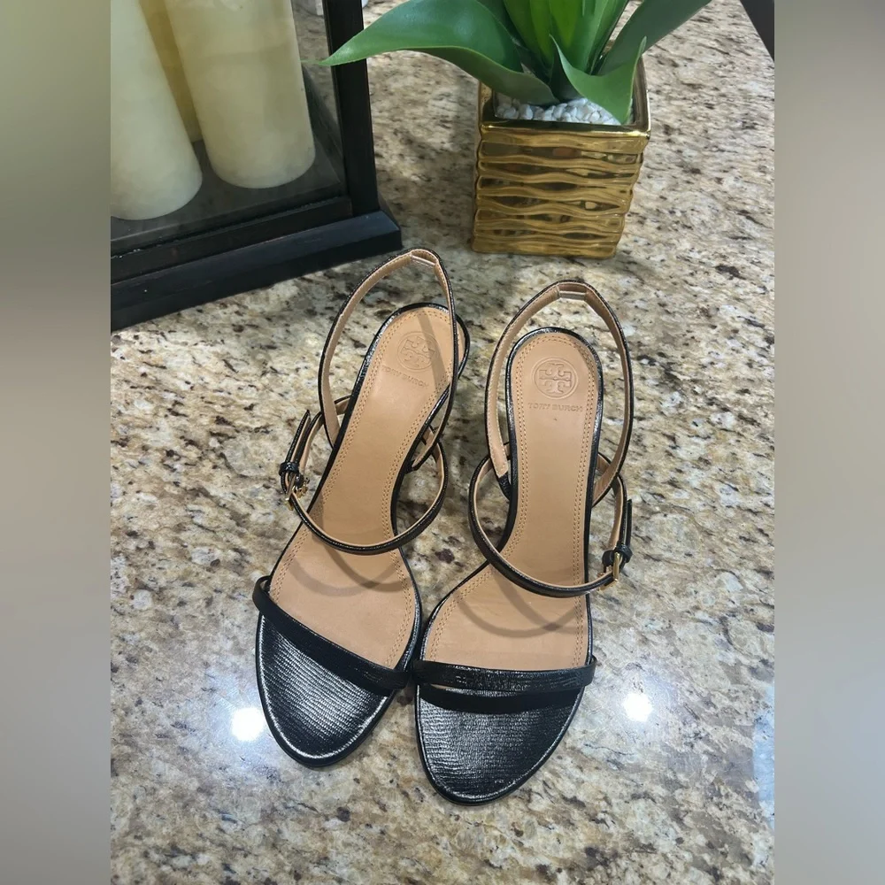 Tory Burch Penelope 65MM Elegant Black Slingback Sandals Heels 8.5